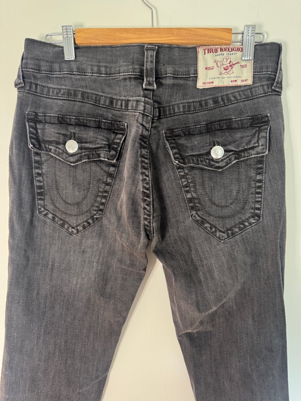 True Religion Dark Gray relaxed skinny Jeans